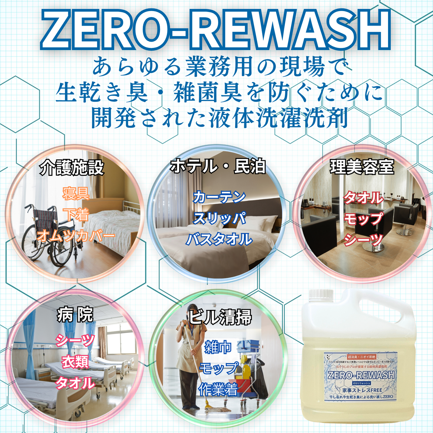 液体洗濯洗剤ZERO-REWASH（ゼロリウォッシュ）